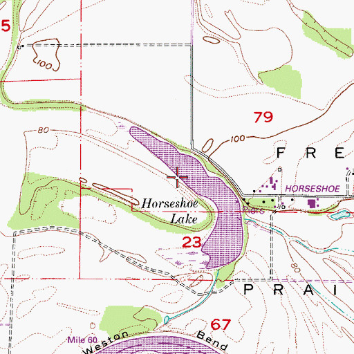 Topographic Map of Horseshoe Lake, OR