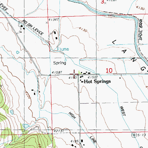 Topographic Map of Hot Springs, OR