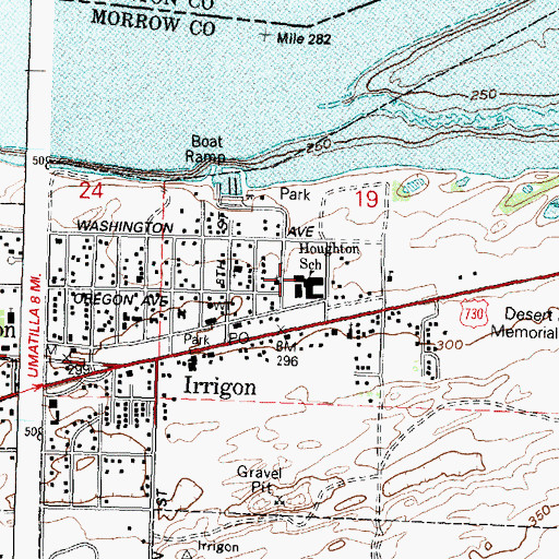 Topographic Map of A C Houghton Elementary School, OR