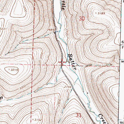 Topographic Map of Howard Canyon, OR