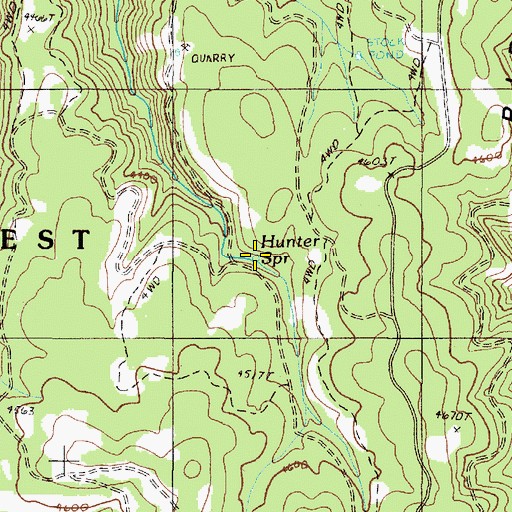 Topographic Map of Hunter Spring, OR