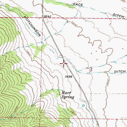 Topographic Map of Hutchinson Ditch, OR