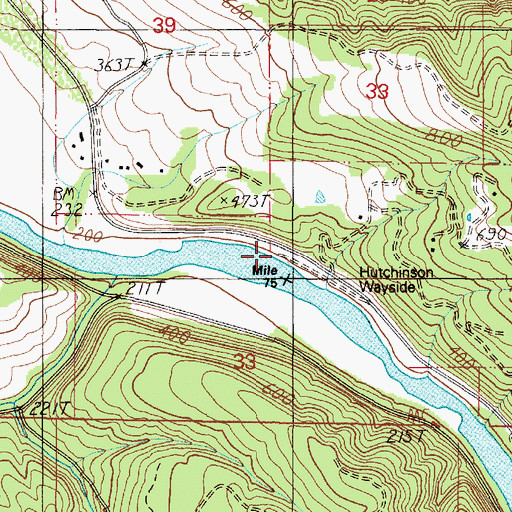 Topographic Map of Hutchinson State Park, OR