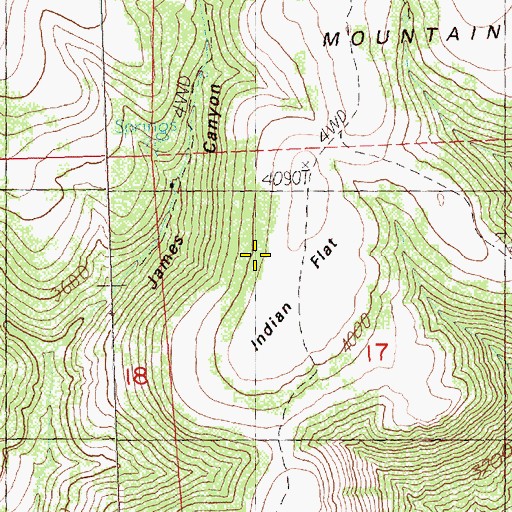 Topographic Map of Indian Flat, OR