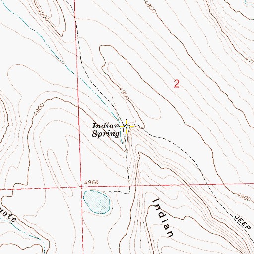 Topographic Map of Indian Spring, OR