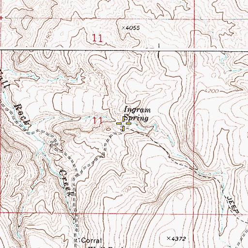 Topographic Map of Ingram Spring, OR