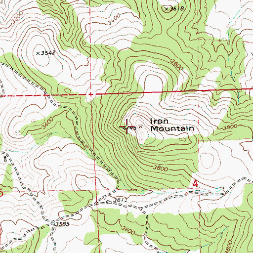 Topographic Map of Iron Mountain, OR