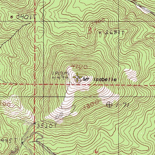 Topographic Map of Mount Isabelle, OR