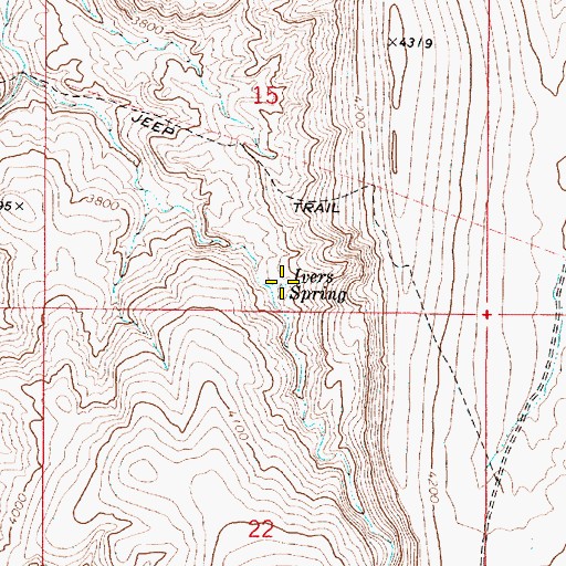 Topographic Map of Ivers Spring, OR