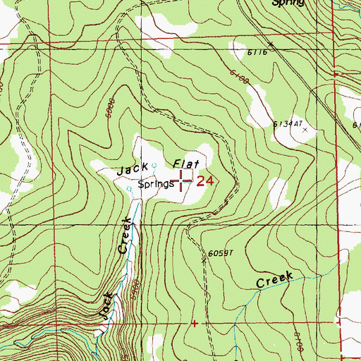 Topographic Map of Jack Flat, OR
