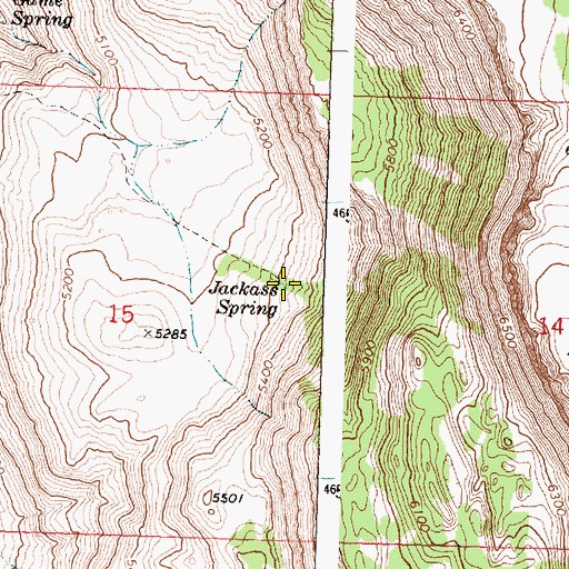 Topographic Map of Jackass Spring, OR