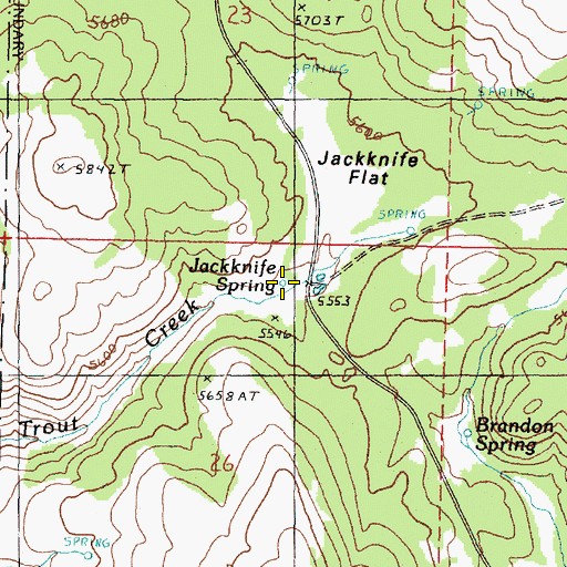 Topographic Map of Jackknife Spring, OR