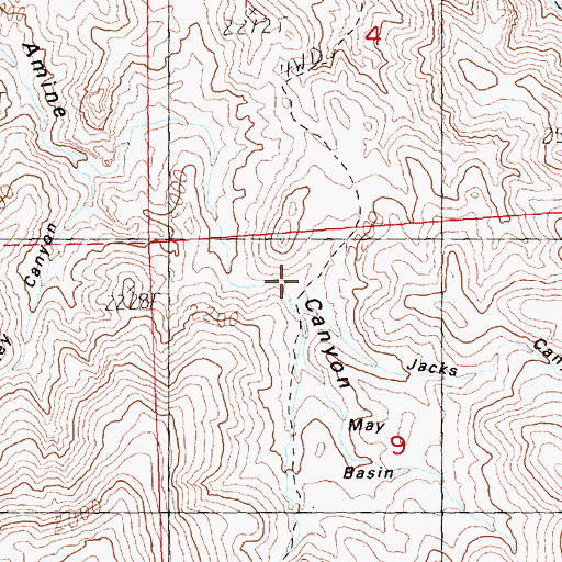 Topographic Map of Jacks Canyon, OR