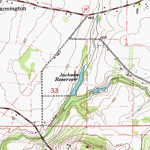 Topographic Map of Jackson Reservoir, OR