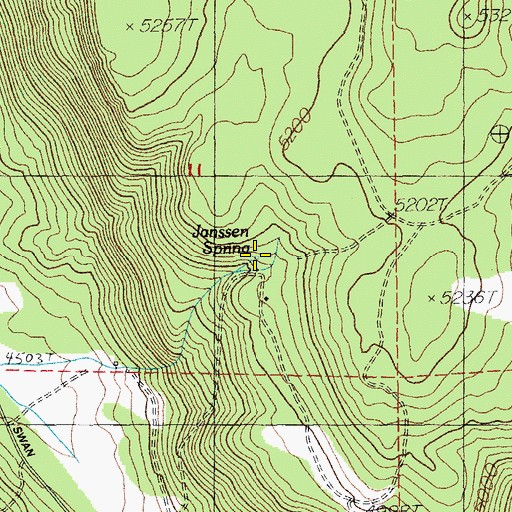 Topographic Map of Janssen Spring, OR