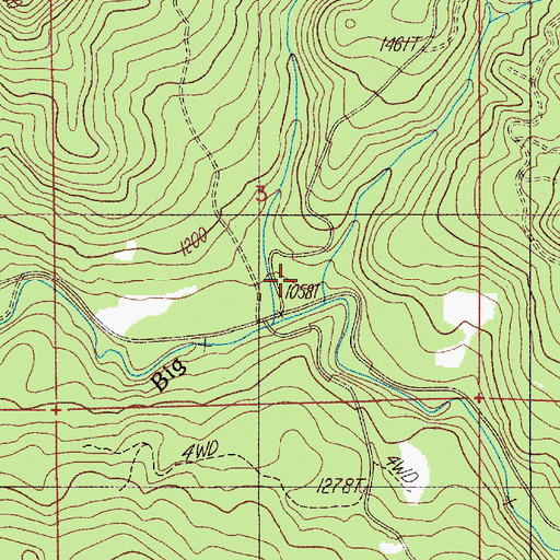 Topographic Map of Jasper Creek, OR