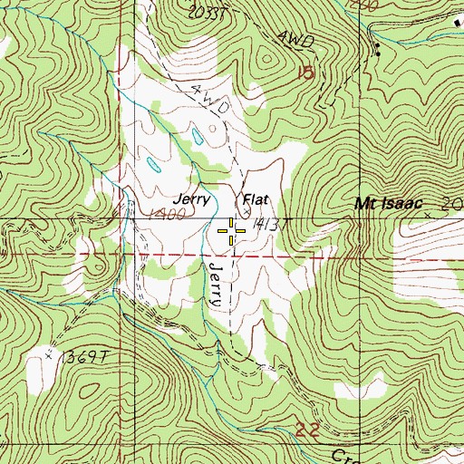 Topographic Map of Jerry Flat, OR