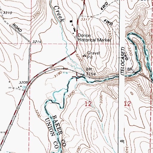 Topographic Map of Jimmy Creek, OR