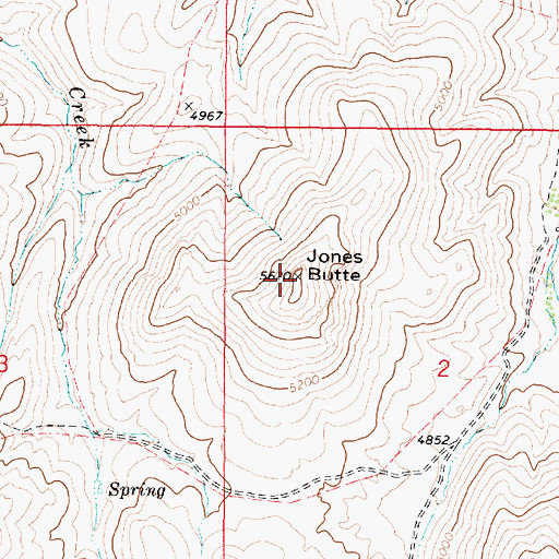 Topographic Map of Jones Butte, OR