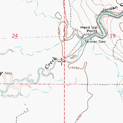 Topographic Map of Jordan Creek Canyon, OR