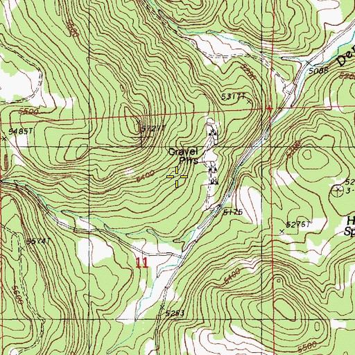 Topographic Map of July Spring, OR