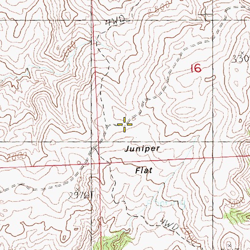 Topographic Map of Juniper Flat, OR