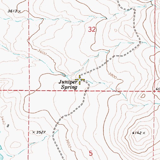 Topographic Map of Juniper Spring, OR