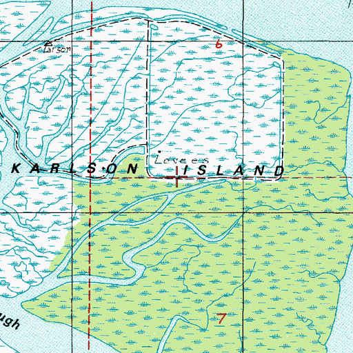 Topographic Map of Karlson Island, OR