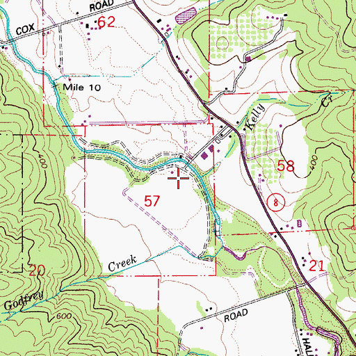 Topographic Map of Kelly Creek, OR