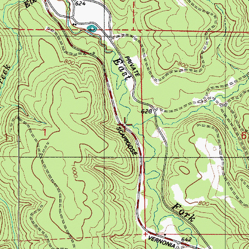 Topographic Map of Kenusky Creek, OR