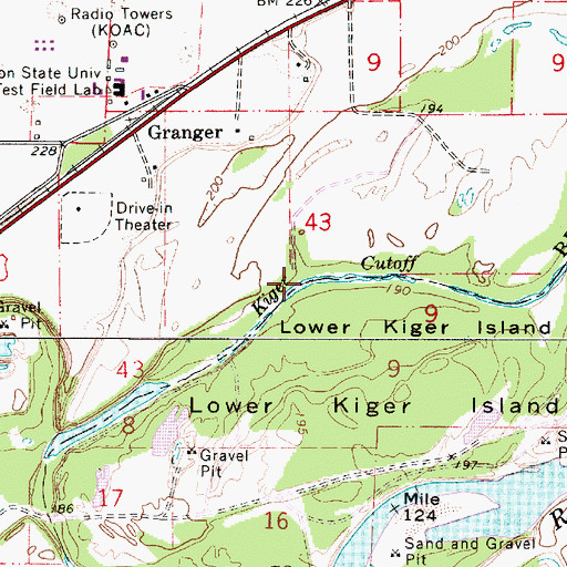 Topographic Map of Kiger Cutoff, OR