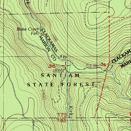 Topographic Map of Kirk Creek, OR