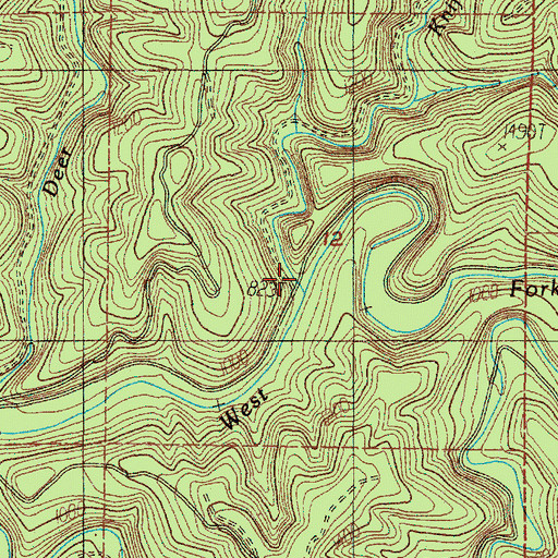 Topographic Map of Knife Creek, OR