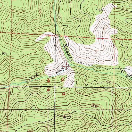 Topographic Map of Knight Creek, OR