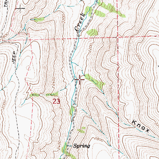 Topographic Map of Knox Canyon, OR