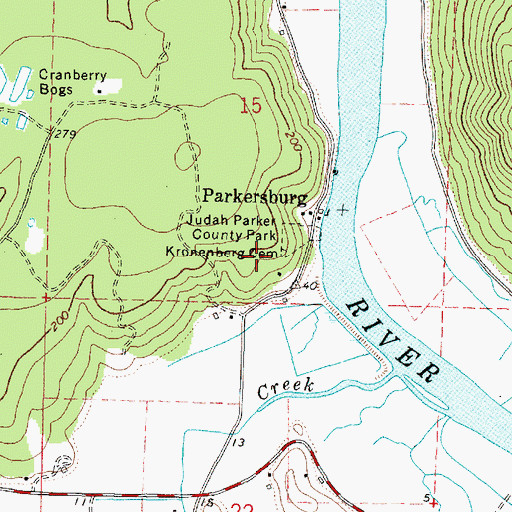 Topographic Map of Kronenberg Cemetery, OR