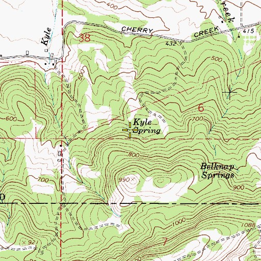 Topographic Map of Kyle Spring, OR