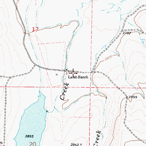 Topographic Map of Lamb Ranch, OR