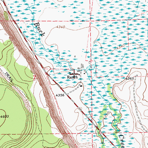 Topographic Map of Lane Ranch, OR