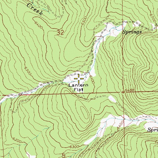 Topographic Map of Lantern Flat, OR