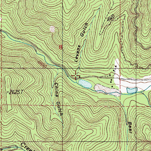 Topographic Map of Levens Gulch, OR