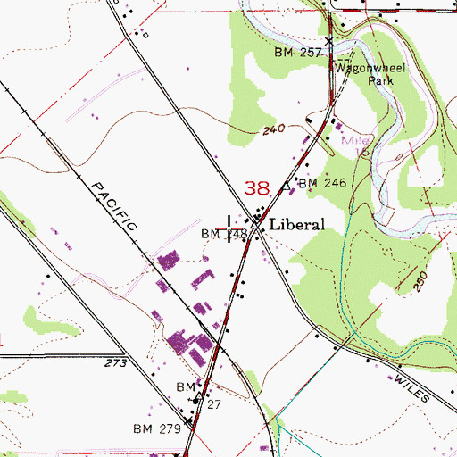 Topographic Map of Liberal, OR