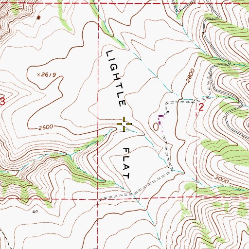 Topographic Map of Lightle Flat, OR