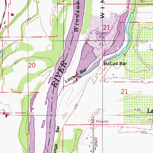 Topographic Map of Lincoln Bar, OR