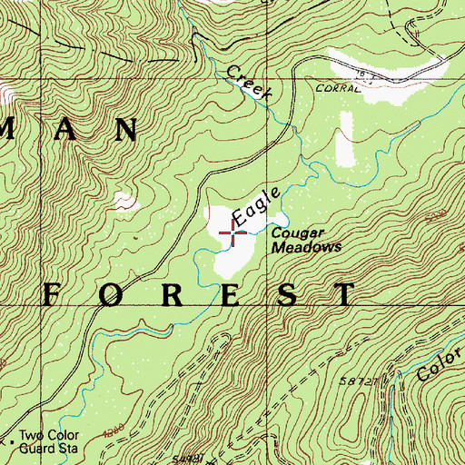 Topographic Map of Little Boulder Creek, OR