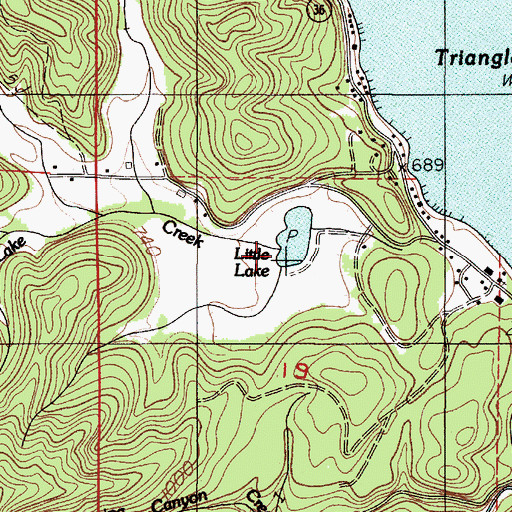 Topographic Map of Little Lake Creek, OR