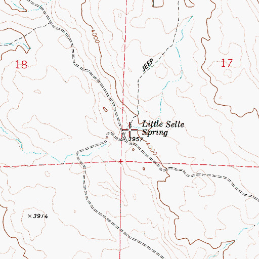 Topographic Map of Little Selle Spring, OR