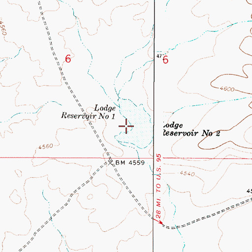 Topographic Map of Lodge Reservoir Number One, OR