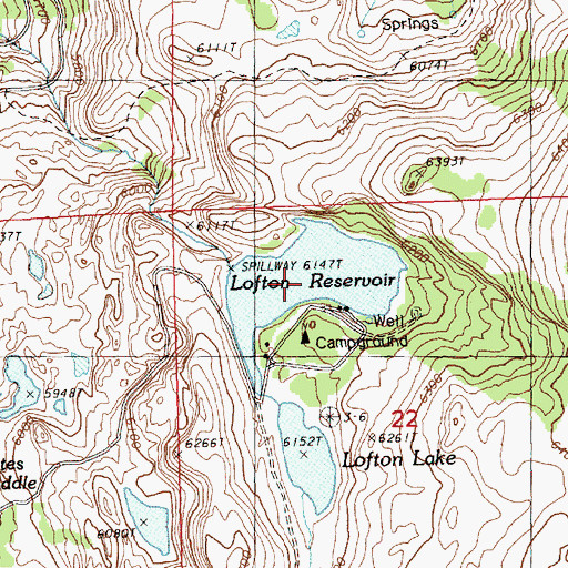 Topographic Map of Lofton Reservoir, OR