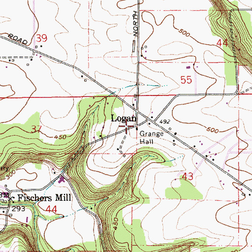 Topographic Map of Logan, OR